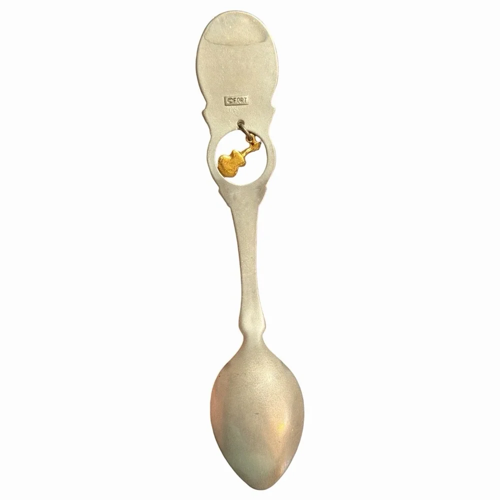Vintage General Jackson Showboat Nashville Souvenir Spoon Gold Guitar Charm Fort